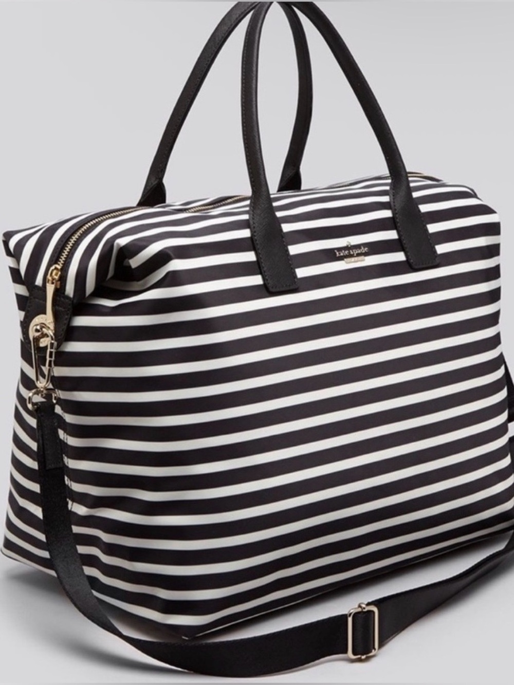 Kate Spade | Large Striped Zipper Tote with Crossbody Strap